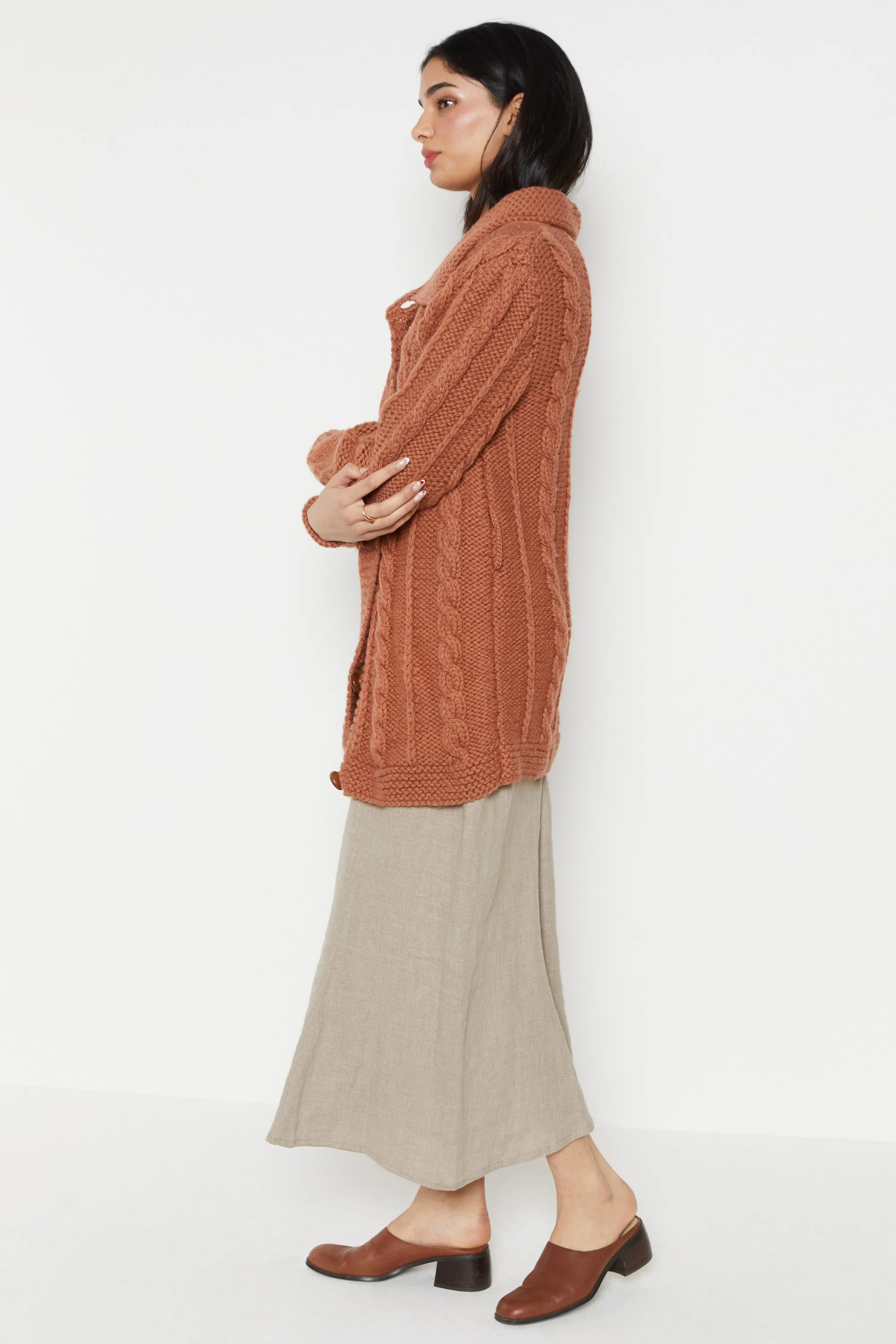 60s Copper Wool Cardigan S