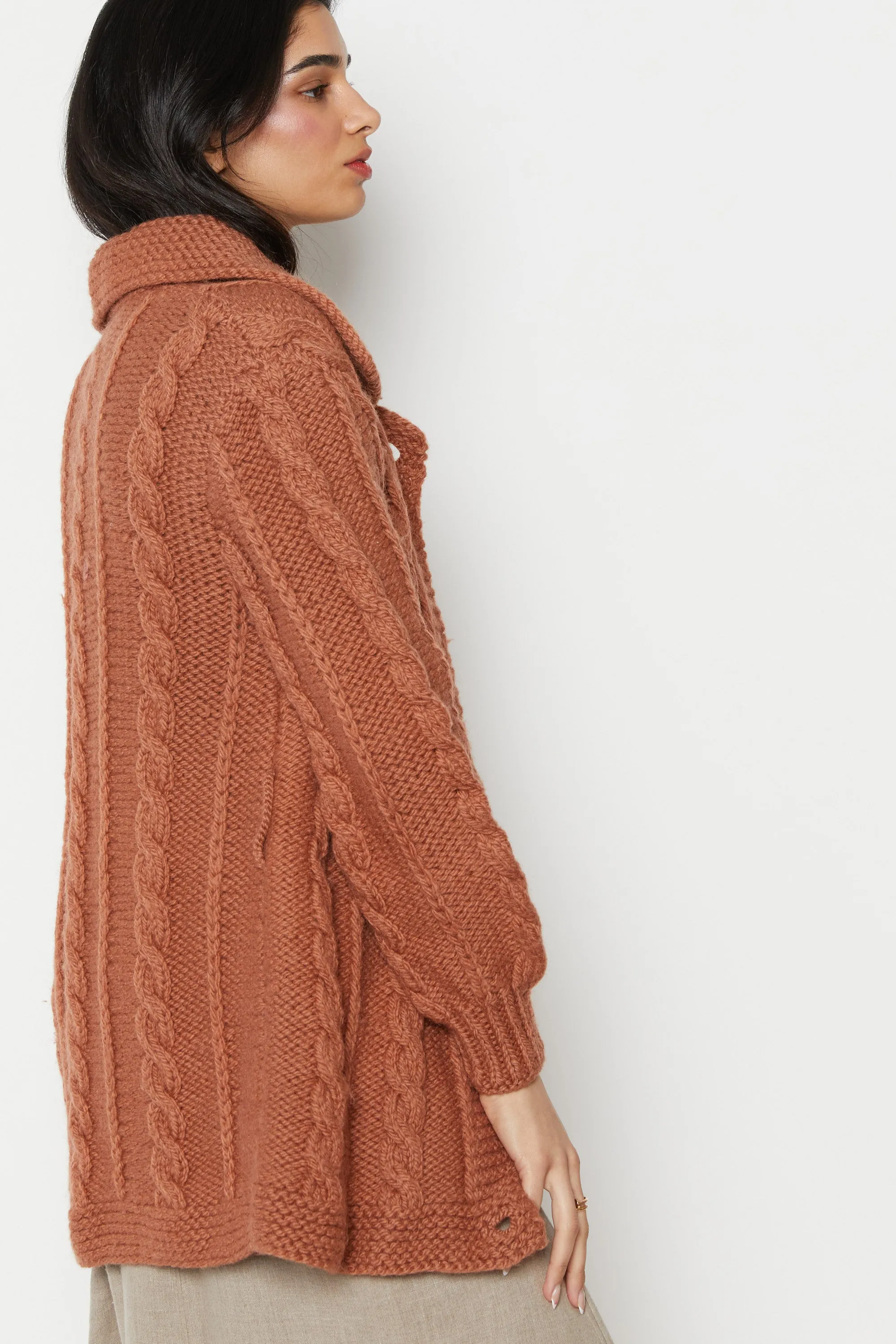 60s Copper Wool Cardigan S