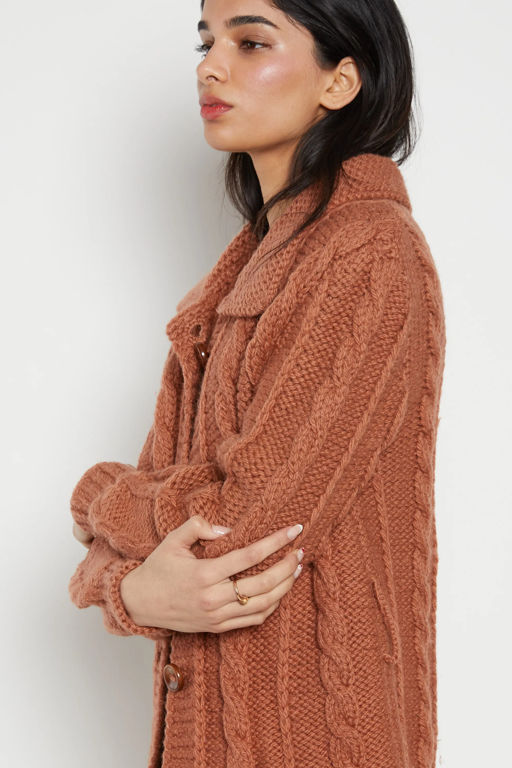 60s Copper Wool Cardigan S