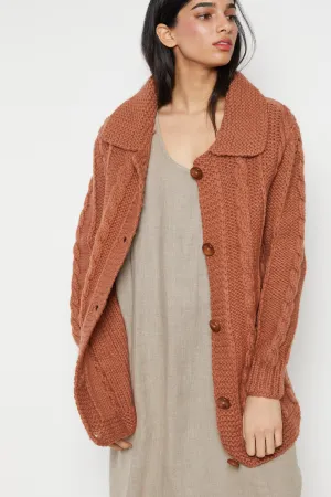 60s Copper Wool Cardigan S