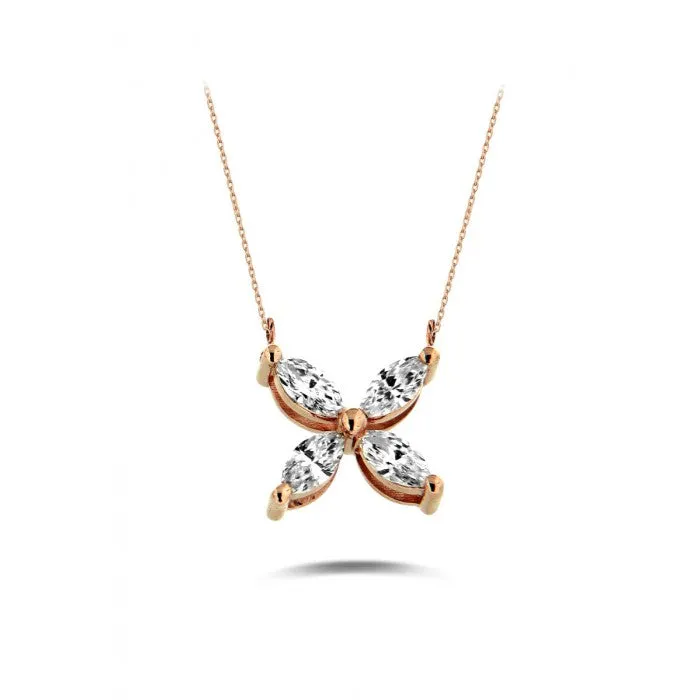 AMORE Marquise Diamond Rose Gold Necklace 0.22ct