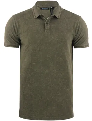 ArnieB Washed Pique Polo Shirt in Khaki