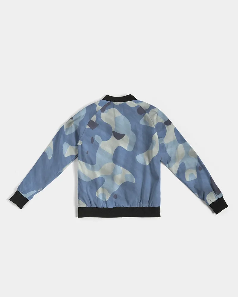 Blue Maniac Camouflage Women's Bomber Jacket