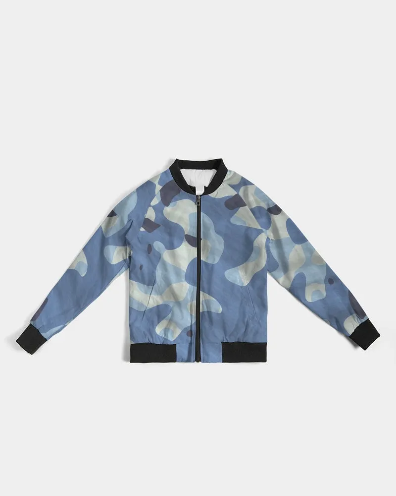 Blue Maniac Camouflage Women's Bomber Jacket