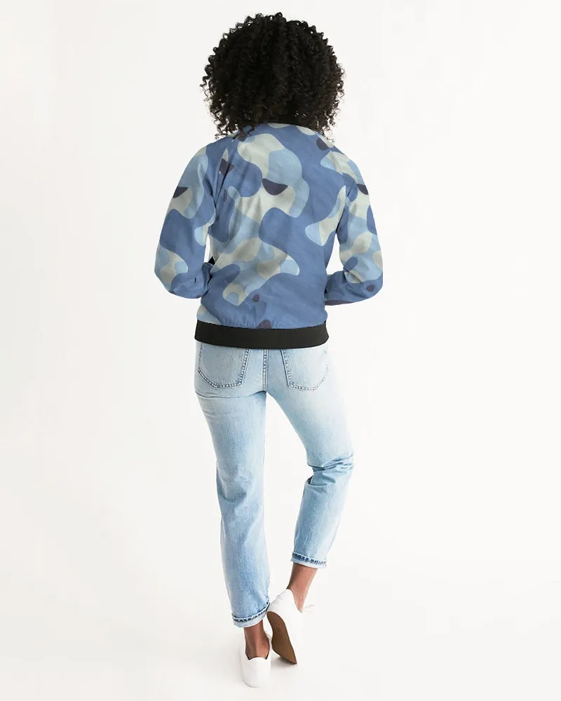 Blue Maniac Camouflage Women's Bomber Jacket