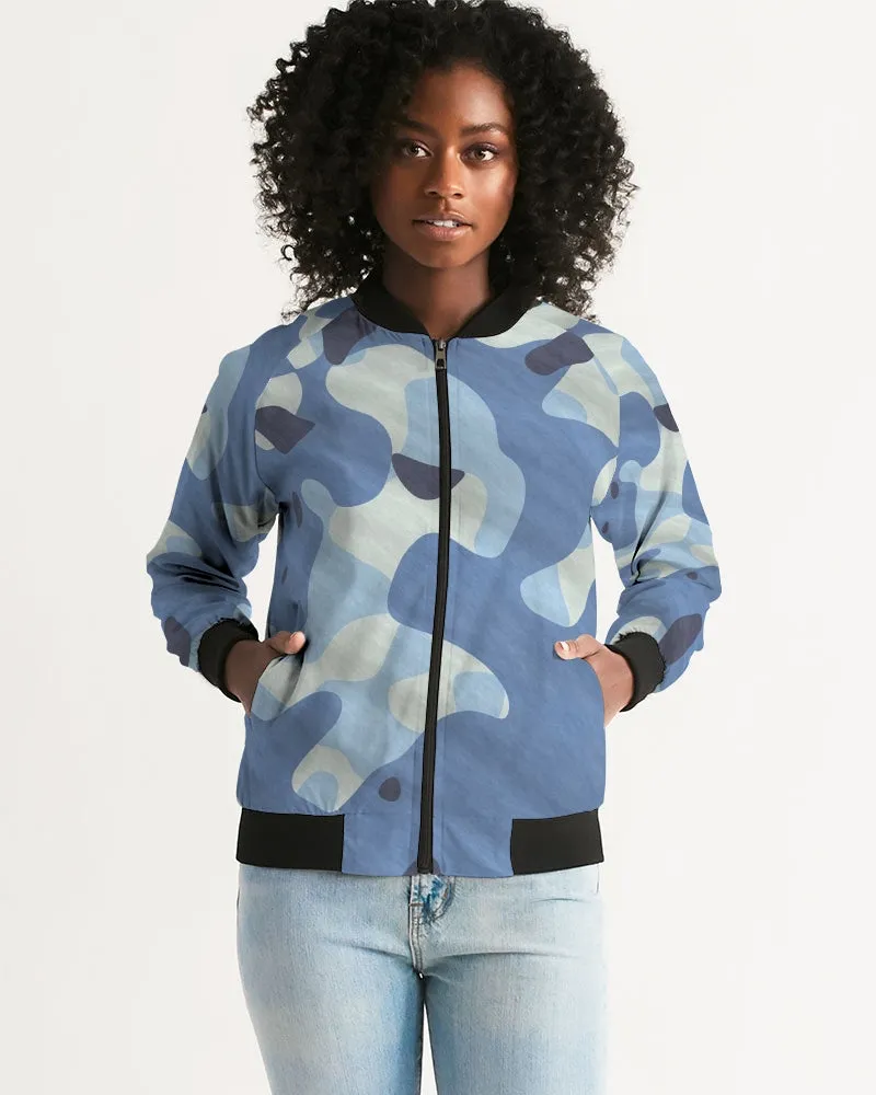 Blue Maniac Camouflage Women's Bomber Jacket