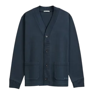 Byron Pique Knit Cardigan - Navy