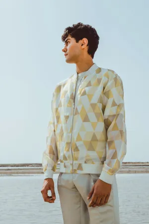 Digital Printed Translucent Moss Green Jacket