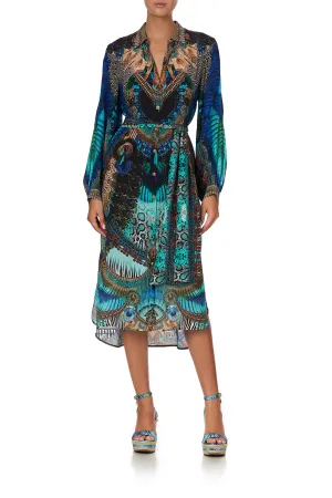 HIGH LOW MIDI SHIRT DRESS TEMPLE TEMPTRESS