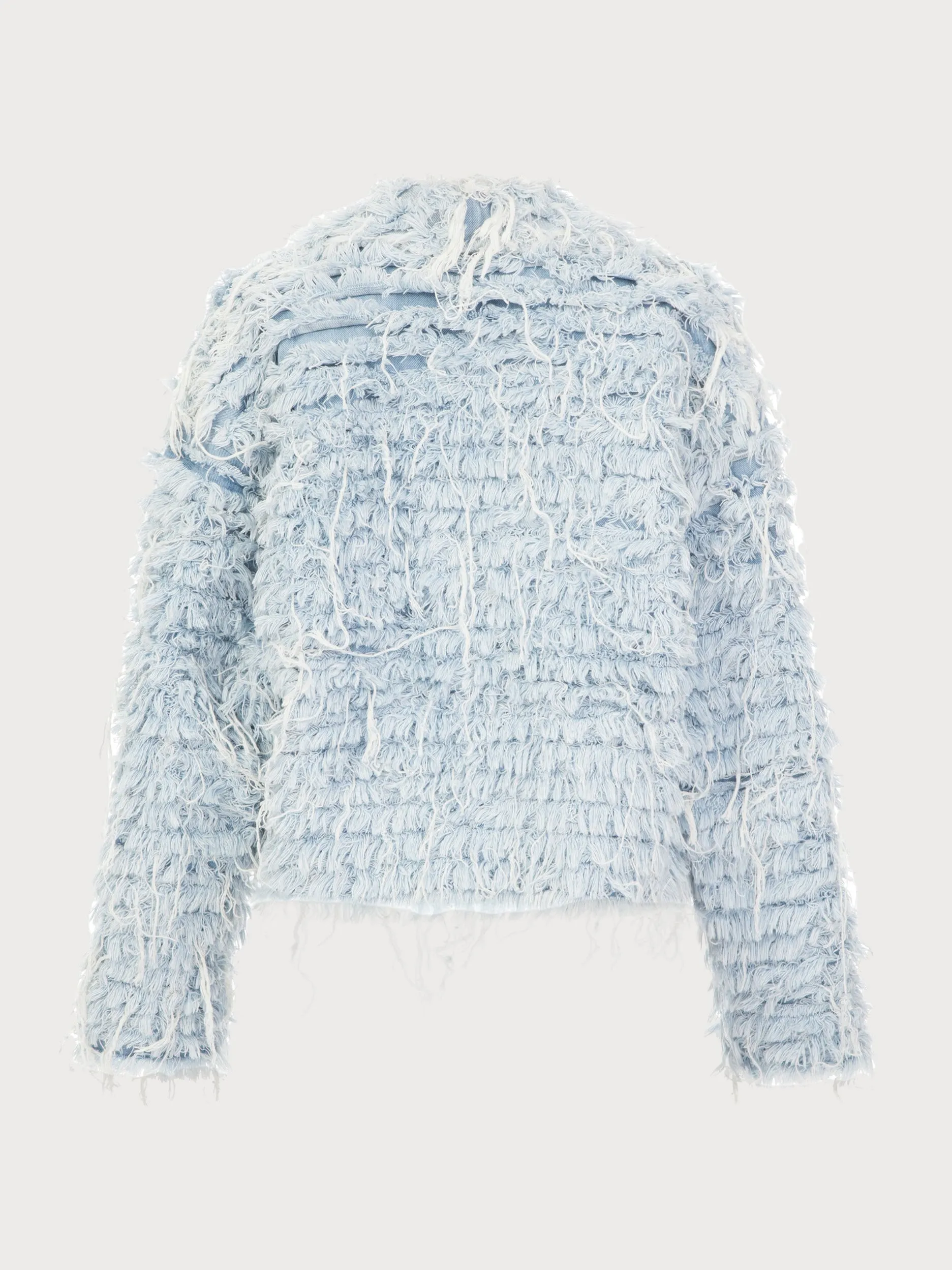 Light Blue Denim Fur Jacket