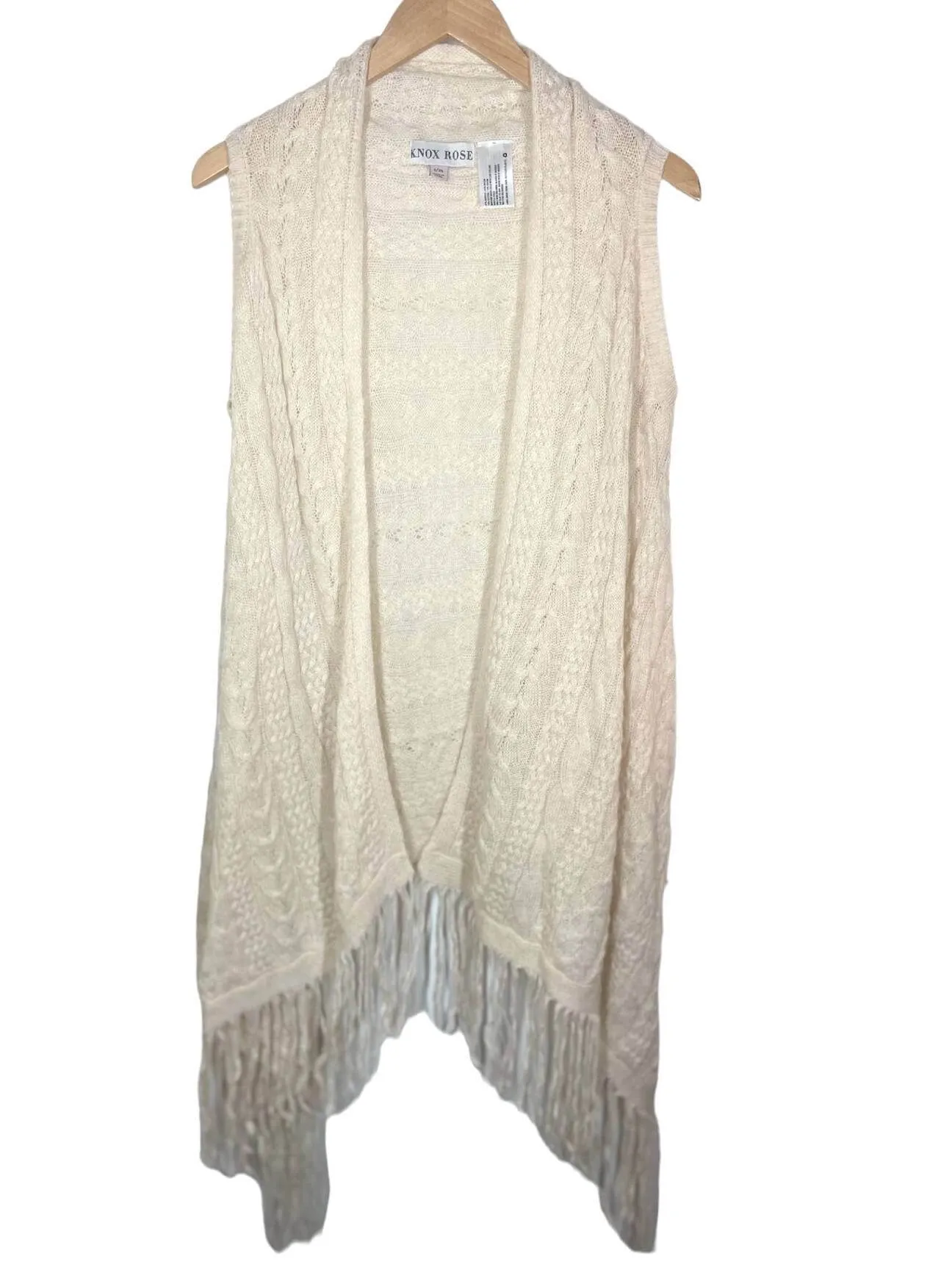 Light Spring Sleeveless Fringe Open Cardigan Sweater