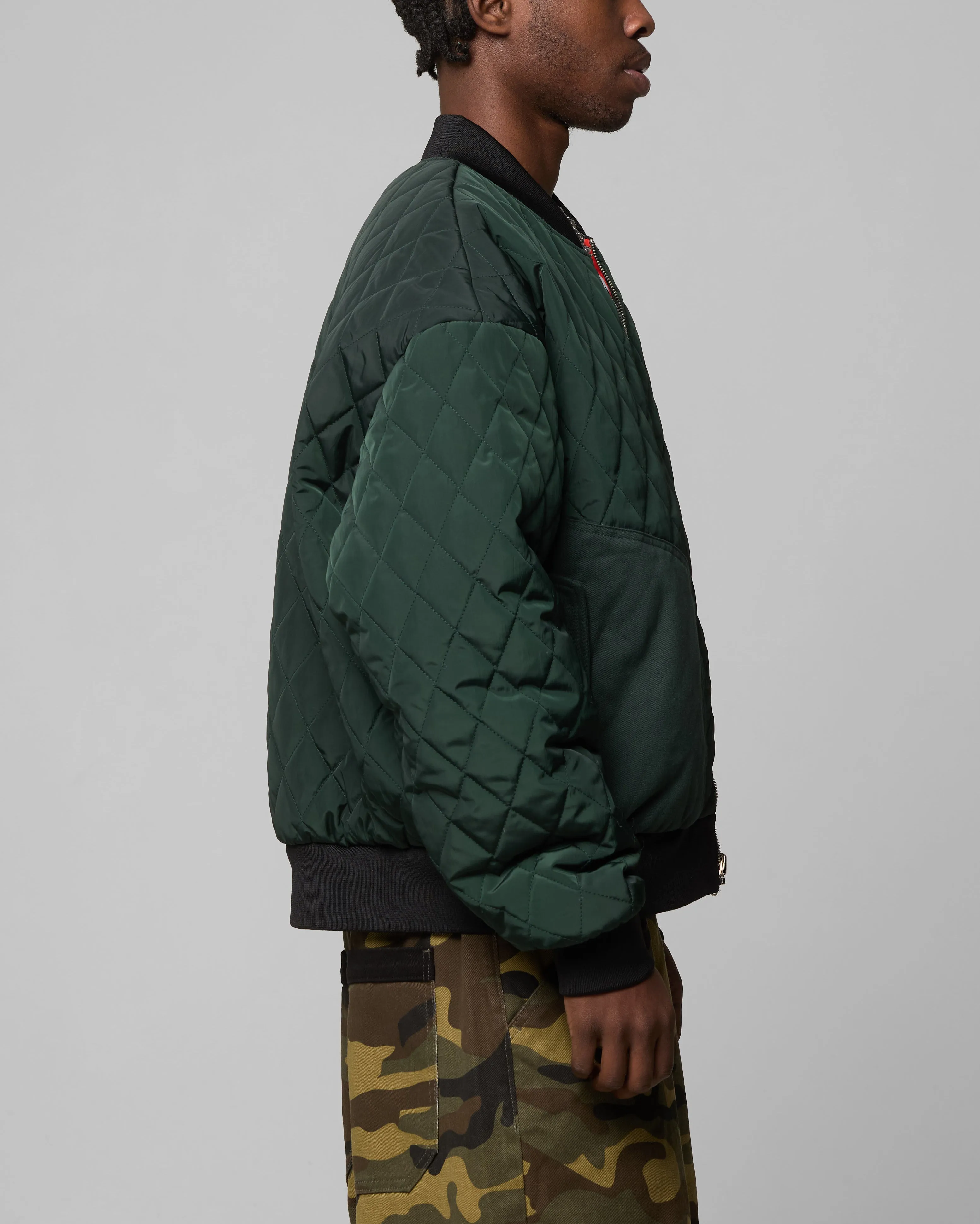 Loiter Cyber Reversible Bomber Jacket Red/Green