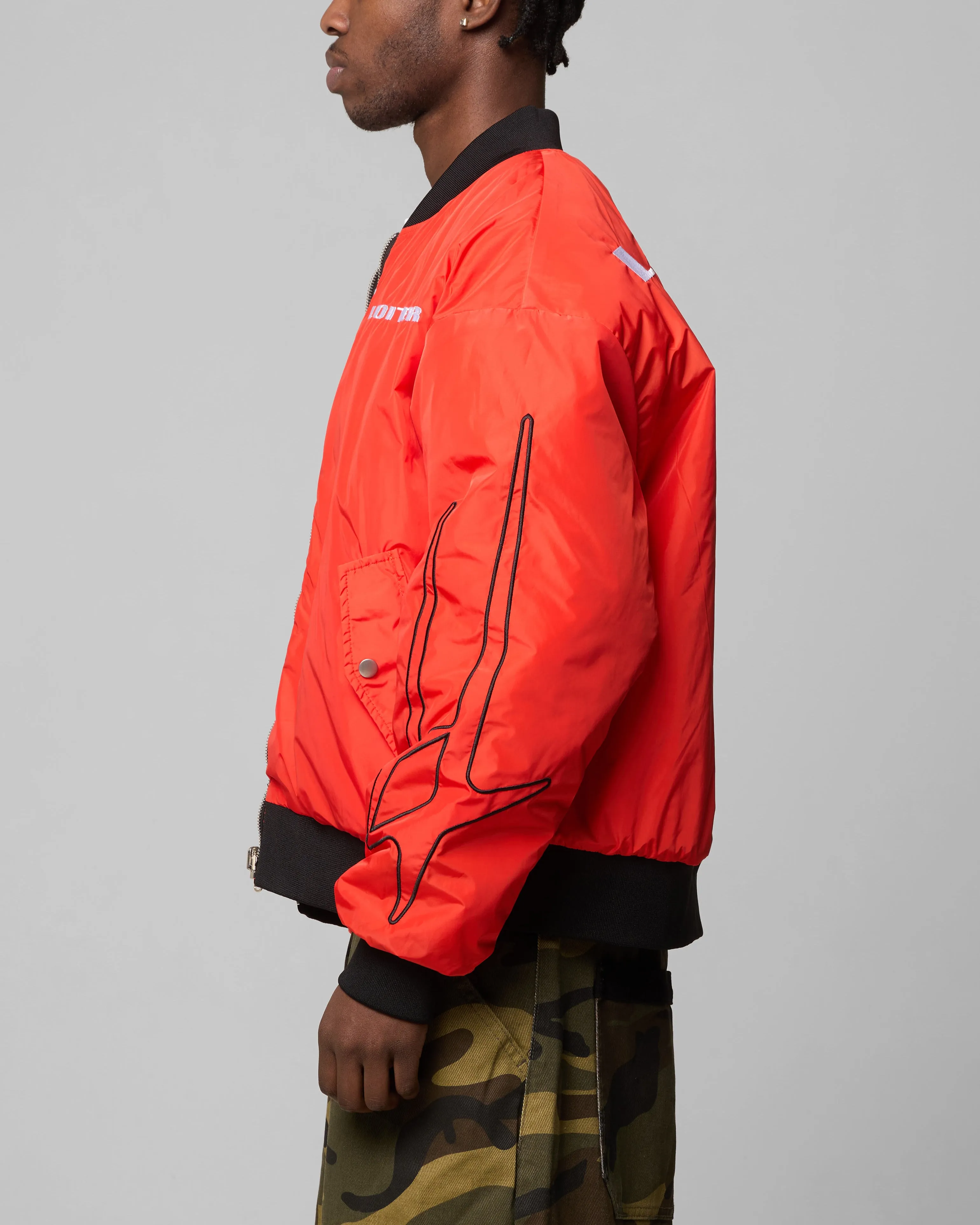 Loiter Cyber Reversible Bomber Jacket Red/Green