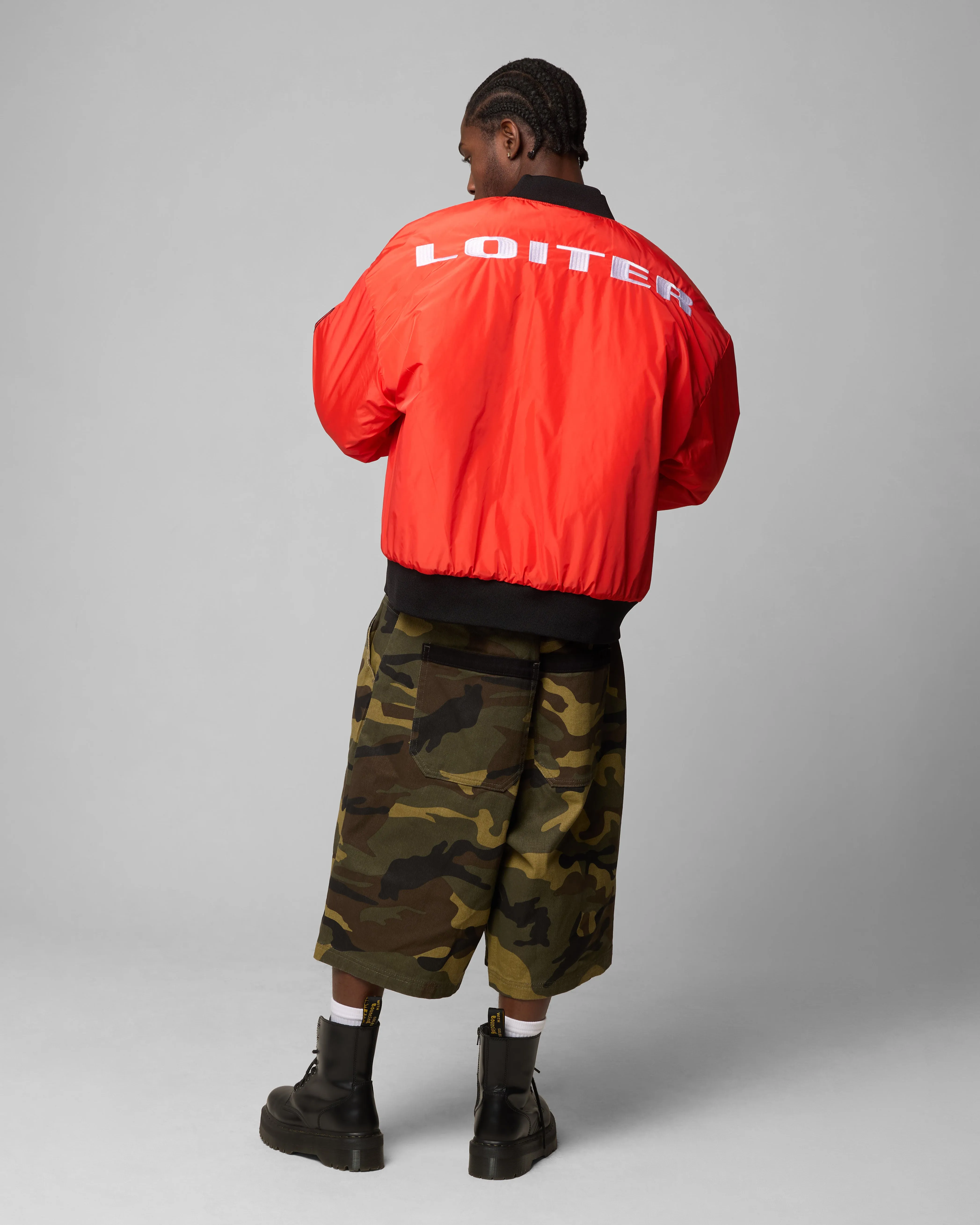 Loiter Cyber Reversible Bomber Jacket Red/Green