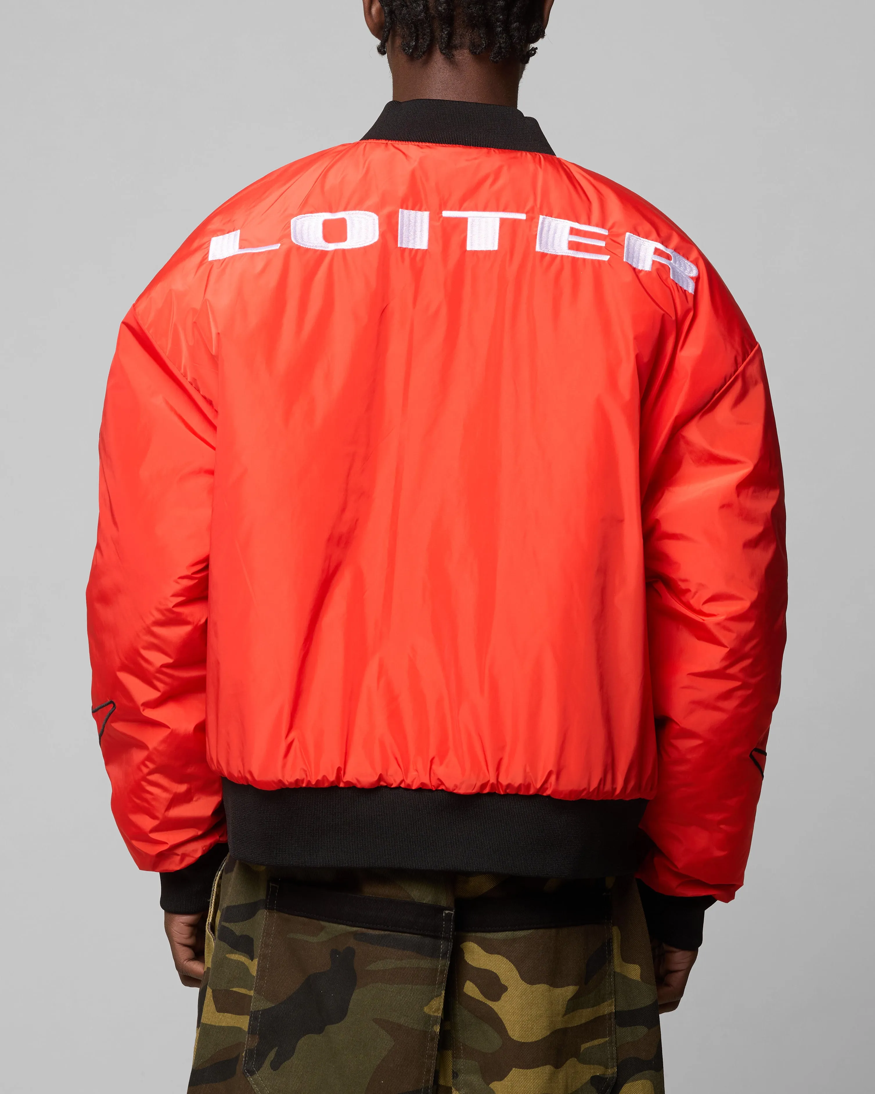 Loiter Cyber Reversible Bomber Jacket Red/Green