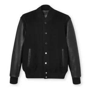 Men's Black Varsity Leather Jacket