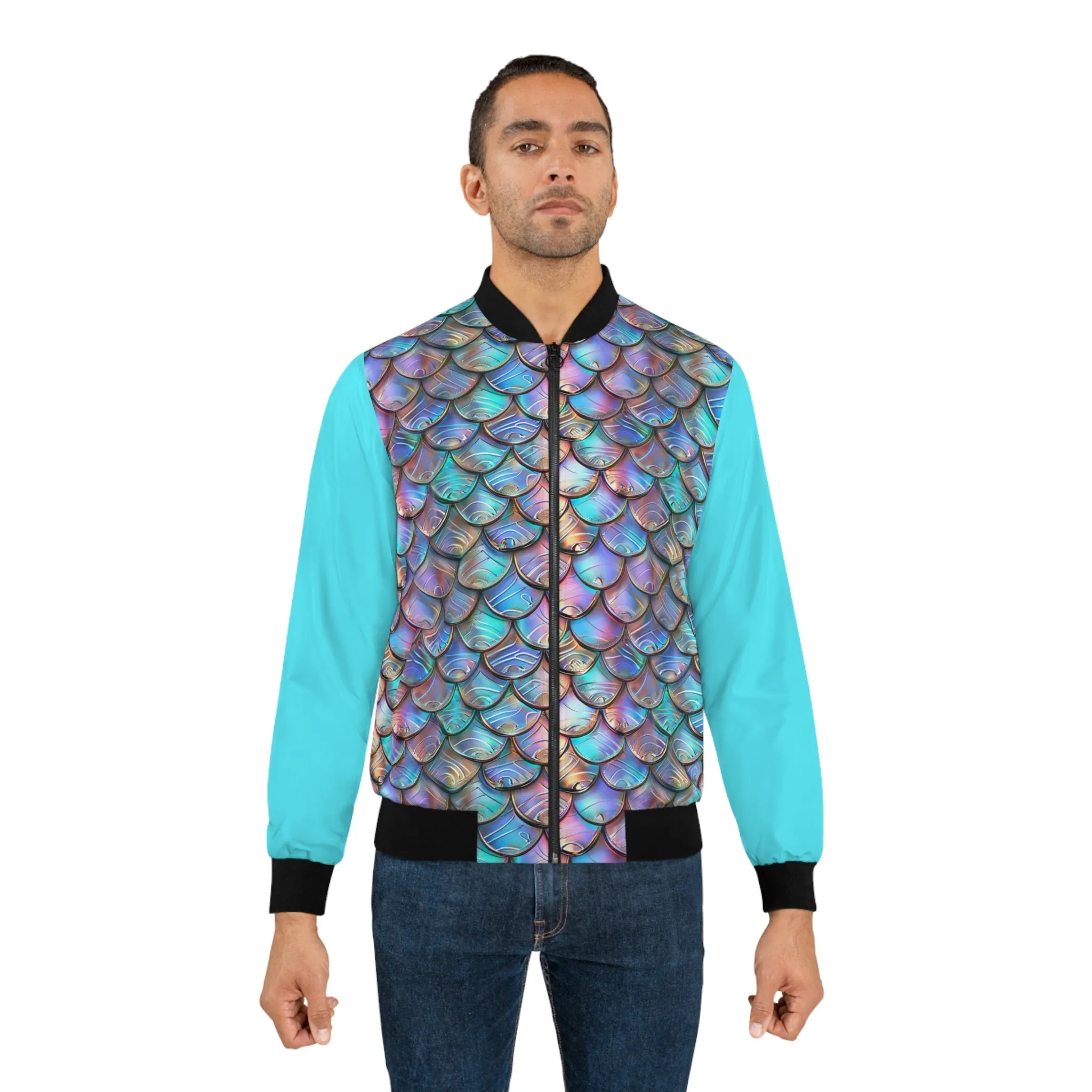 Men's Bomber Jacket  - Shiny Mer Scales