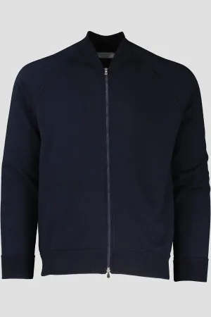 Men's Gran Sasso Navy Zip Up Knitted Jacket