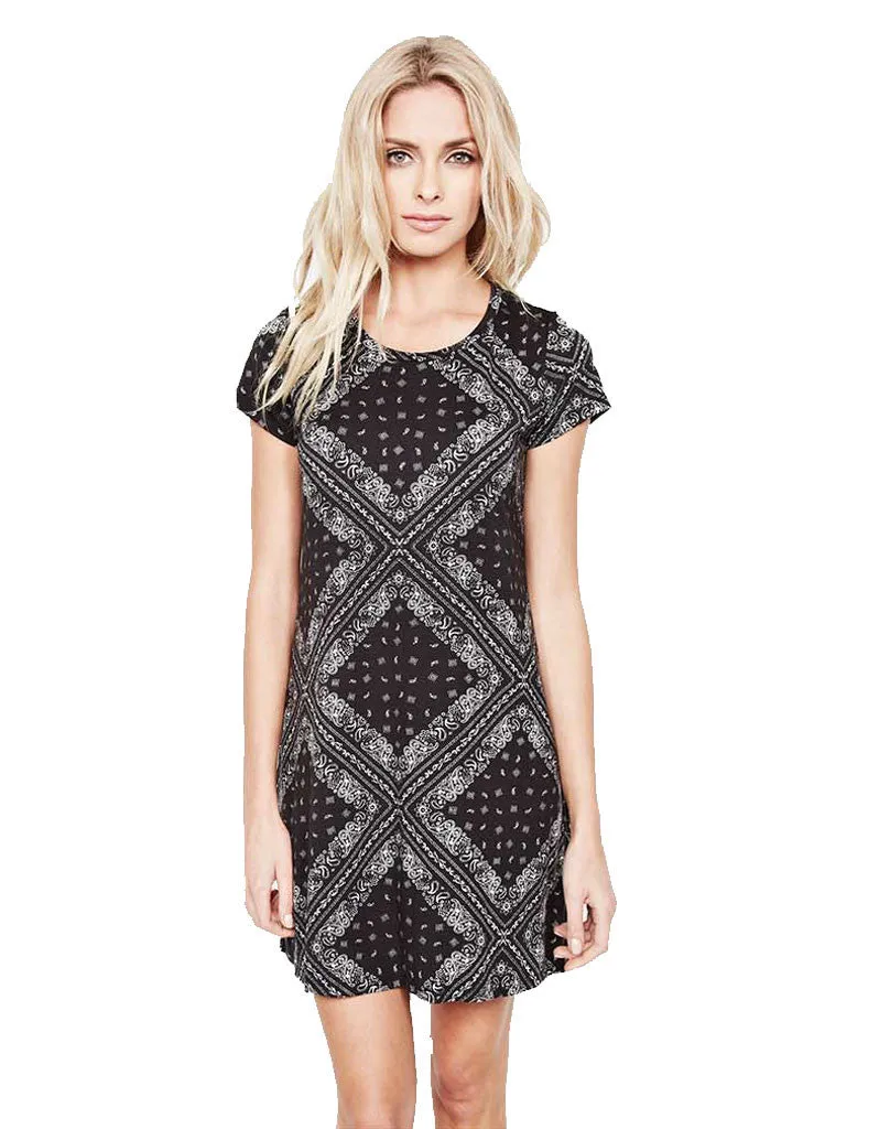 Michael Lauren Cuba Mini T-Shirt Dress in Bandana