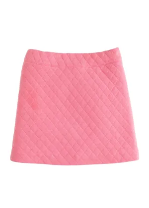 Quilted Mini Skirt - Rose