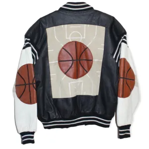 Rare 1991 Michael Hoban Leather Basketball Bomber Jacket (M)