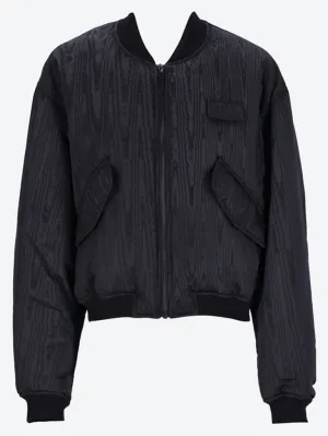 Recycled moire bomber jacket