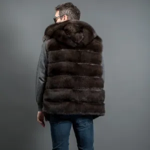 Sable fur vest for men