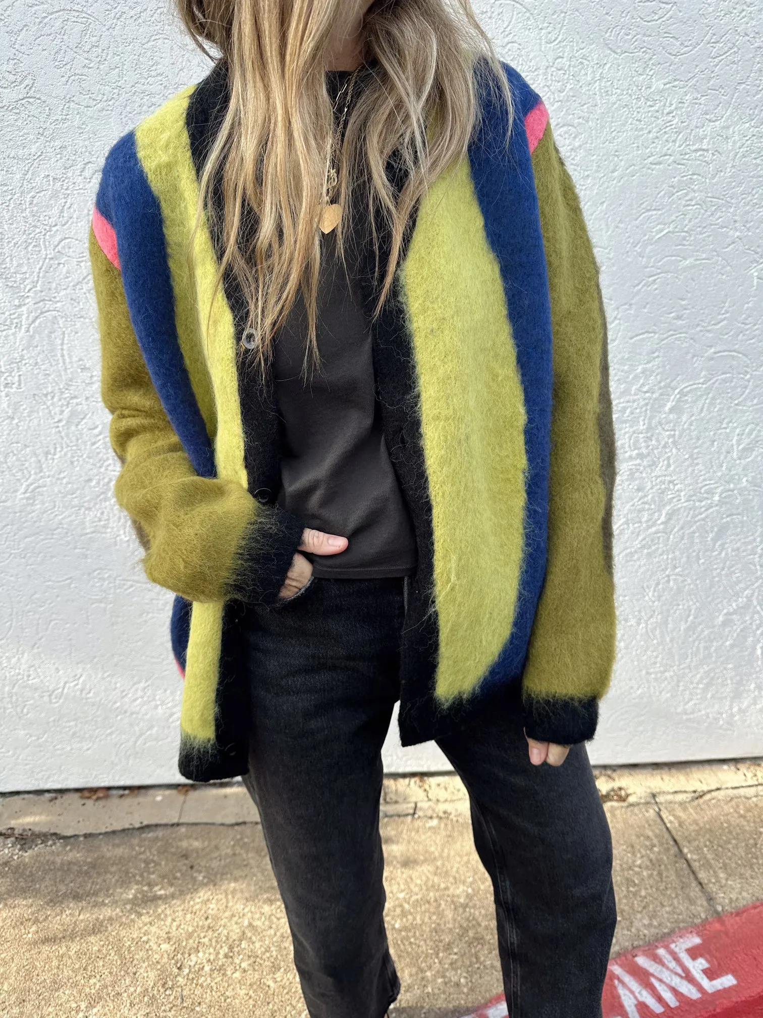 Striped Mohair Cardigan