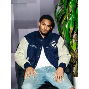 Sylvester Powell Blue And White Varsity Bomber Jacket