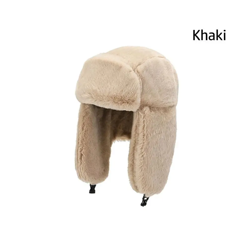 Thick Plush Bomber Hat for Men Women Russian Ushanka Snow Caps Earflap Bonnet Winter Warm Trapper Hats Windproof Keep Warm Cap