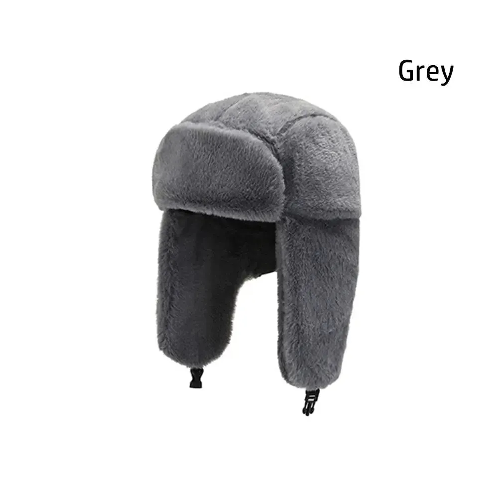 Thick Plush Bomber Hat for Men Women Russian Ushanka Snow Caps Earflap Bonnet Winter Warm Trapper Hats Windproof Keep Warm Cap