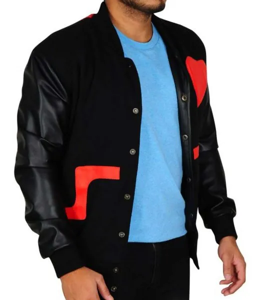 Valentine Special Chris Love Not Hate Black Bomber Leather Jacket