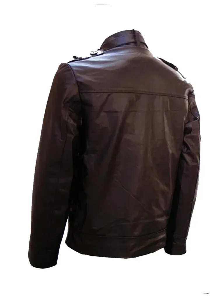 Versatile Brown Biker Leather Jacket