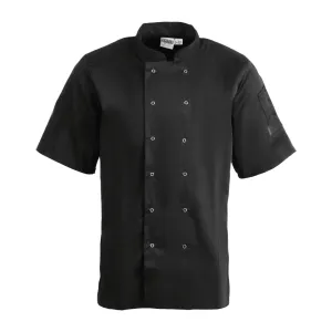 Whites Vegas Unisex Chefs Jacket Short Sleeve Black S