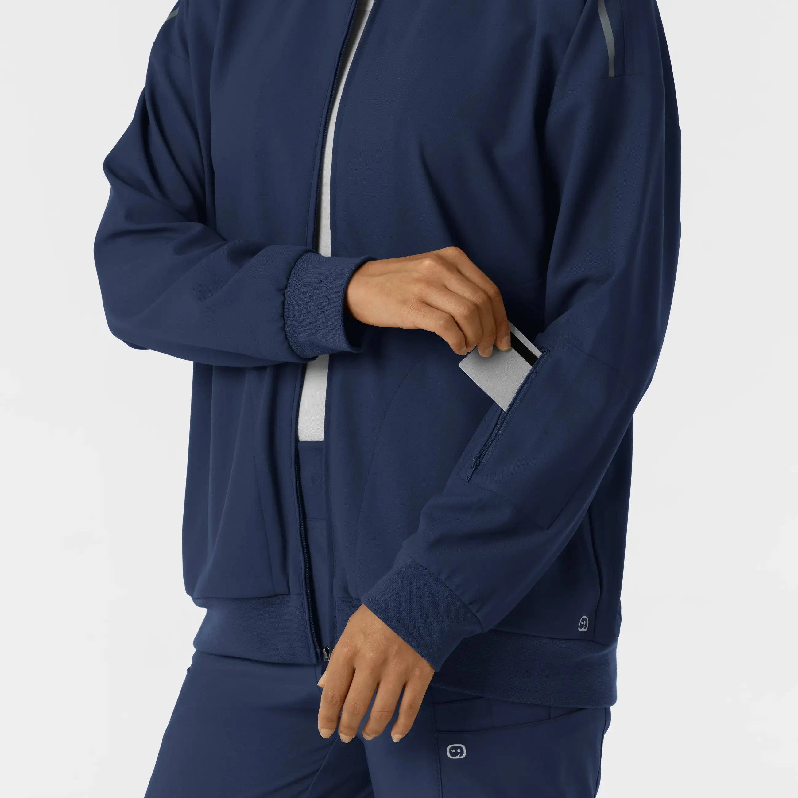 Wink Women's Bomber Scrub Jacket - Navy