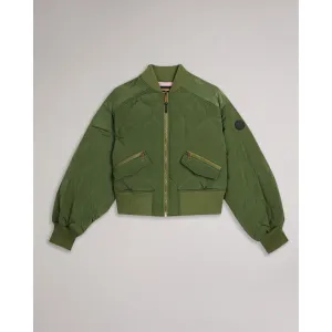 Women Wmo-Aelexis-Onion Quilted Bomber Jacket - Green