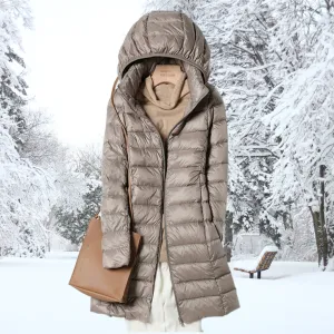 Women's Casual Hooded Zippered Puffer Warm Down Jacket Coat | Ideal for Autumn/Winter